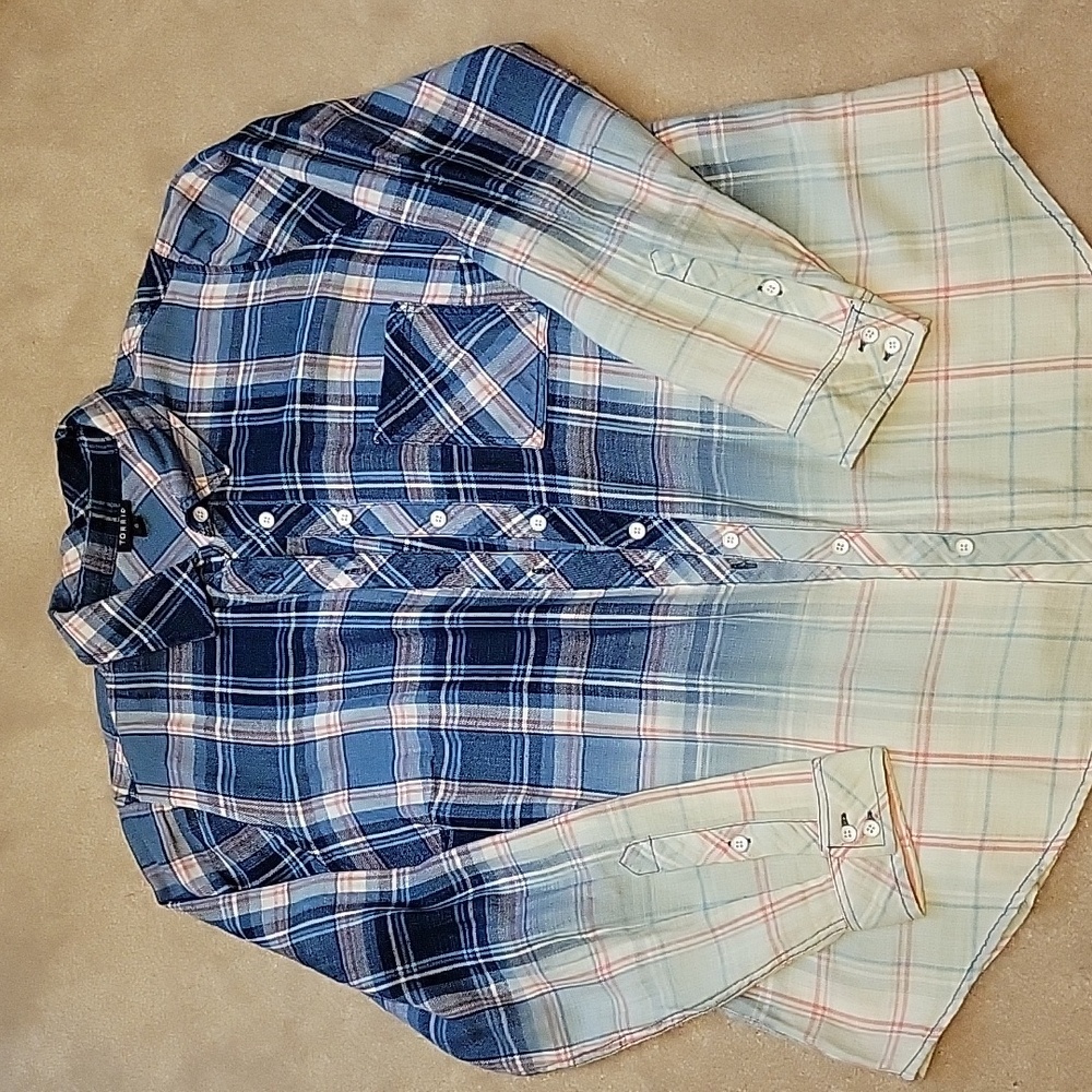 Torrid Blue and Pink Plaid Shirt
